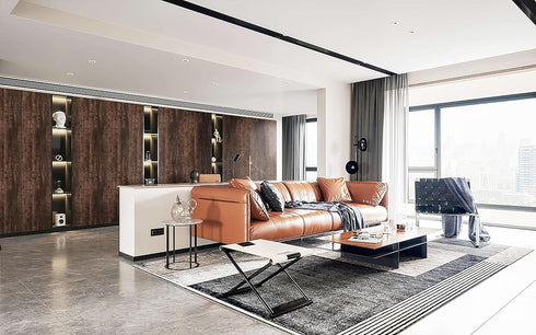 Dimoon Wood Wallpaper, 197''x17.7" Brown Peel and Stick Vintage Distressed Wood Grain for Cabinets