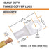 SELTERM 25pcs 4 AWG 3/8" Stud Marine Grade Tinned Copper Battery Cable Lugs, 4 Gauge Ring Terminals