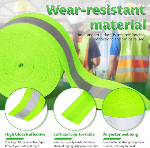 2'' x 59ft Reflective Tape for Clothing, High Visibility Reflective Fabric Strips for Safety Running Gear Clothes