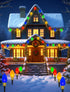 C9 7Ft 4 C9 Bulbs, Christmas Pathway Stake Lights, String Lights with Jumbo Multicolor LED Stake, Christmas Decorations