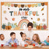 Fall Pumpkin Bulletin Board Decorations, Thanksgiving Classroom Decor with Autumn Leaves Pumpkin Cutouts
