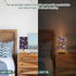 ALAZA Bedside Table Lamp for Bedroom Pink Purple Butterfly Nightstand LED Light Lamps with USB Port Linen Fabric Shade