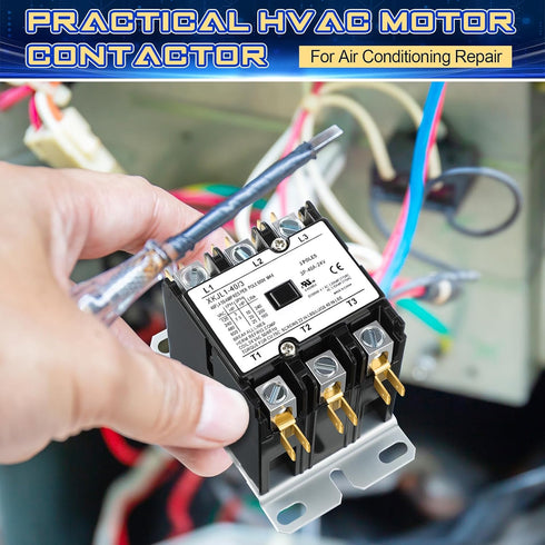 Dreyoo Carrier HVAC Motor Contactor, 3 Pole 40Amp Replacement Relays for Air Conditioner, Heat Pump, Refrigeration