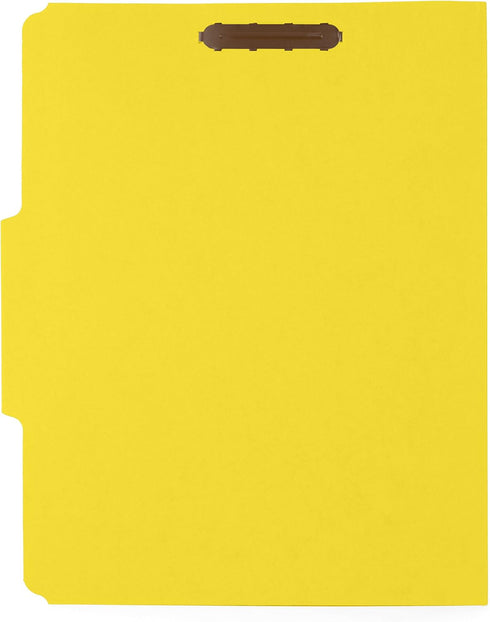 50 1/3 2 50 Pack Yellow Fastener File Folders - Cut Reinforced Tab- Durable Prongs Designed to Organize Standard