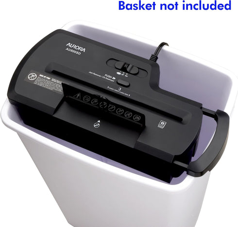 Aurora AU800SD Professional Strip Cut Paper Shredder, 8-Sheet, Black, CD/Credit Card Shredder Without Wastebasket