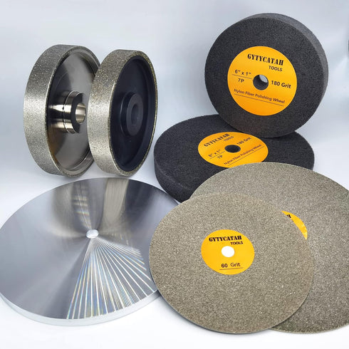 GYTYCATAH Deburring Wheel, Nylon Fiber Polishing Wheel, 6" x 1" Thickness, 180 Grit, for Bench Buffing Grinder