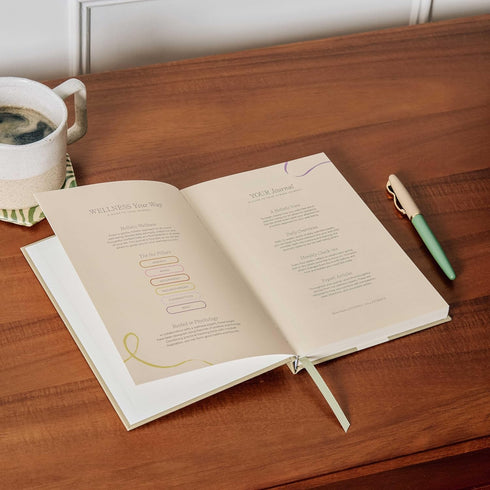 Papier Daily Wellness Journal Diary - Beige, A5 Hardback Cover for Wellbeing, Gratitude & Mindset Tracking
