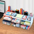 LETURE Small Desk Organizer With Drawer, Office Storage Box for Business Card, Pen, Pencil, Mobile Phone, Makeup