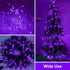 2 Pack 66ft 200 8 QITONG Solar Fairy Lights Outdoor Waterproof, Each LED Purple Christmas String Lights, Silver Wire