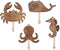 Crane Baby Sea Life Wooden Wall Hooks - Set of 4 Wooden