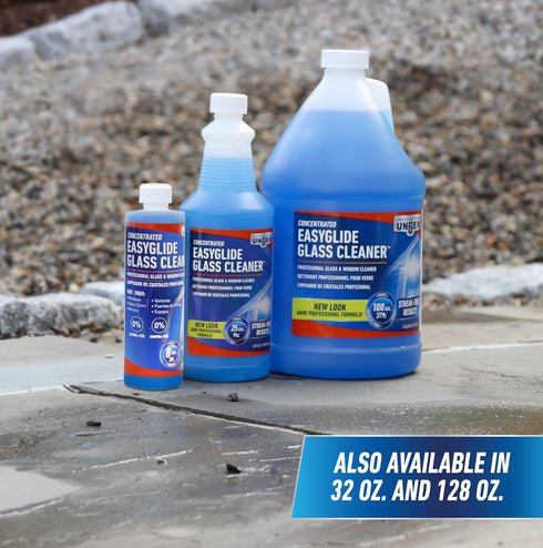 12 oz, Ammonia-Free, 8 Unger Professional Streak-Free EasyGlide Glass Cleaner Concentrate, Makes Gallons of Solution