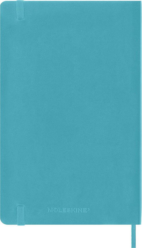 Moleskine Classic Notebook - Soft Cover, Large (5" x 8.25") Plain/Blank, Reef Blue, 192 Pages