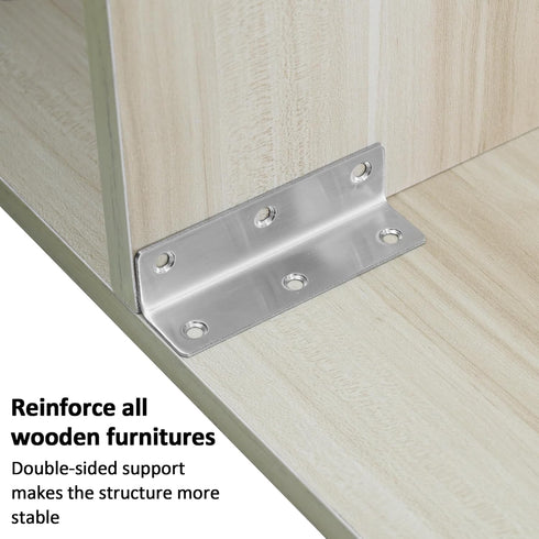 20 Pack 4" L Bracket, Heavy Duty Corner Brace, Metal Shelf Bracket Angle Bracket for Shelves, Polished Silver Stainless