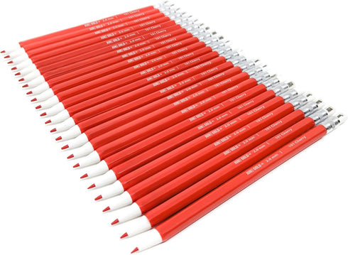 June Gold 24 Red 2.0 mm Mechanical Pencils with Red Color Leads, Bold Thickness, Built in Rear Sharpener (Cherry #101) by June Gold