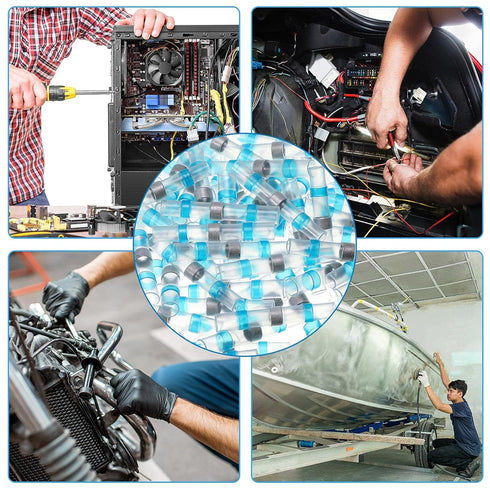 300 Solder Seal Wire Connectors, Heat Shrink Butt Connector, Waterproof Insulated Electrical Terminals for Automotive