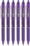 Pilot FriXion Clicker 0.7mm, Erasable Gel Pens, Fine Point, Purple Ink, Pack Of 6