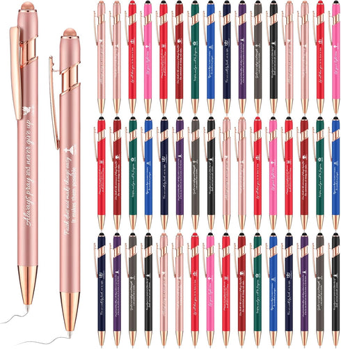 Quotes Pen Christian Ballpoint Pen, 48 Pcs, Stylus Tip, Bible Verse Black Ink Gifts