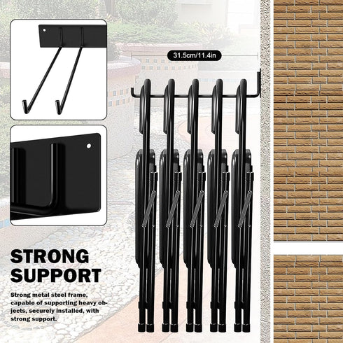 TTzycc 2-Pack (2 Pack) Folding Chair Storage Rack for Chair Organization and Garage Wall Mount Storage, Garden Tool