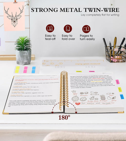 Spiral Notebook Journal, 7.6” x 10”, 300 Pages B5 Large College Ruled Leather Notebooks for Writing