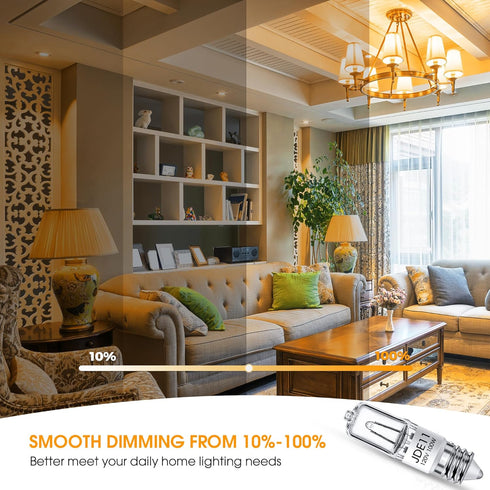 JDE11 120V 100W, E11 Bulb, E11 Bulbs, T4 Dimmable Bulbs, 2800K JDE11 Bulb 2 Pack Flaspar Halogen Light Mini Base