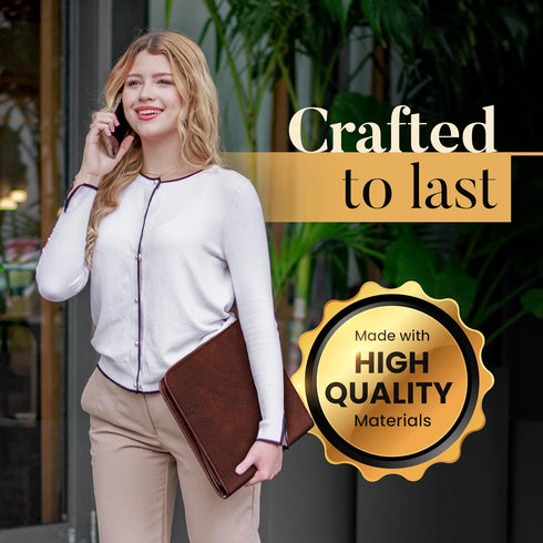 Premium Folio Cover Compatible with Rocketbook - Letter Size A4 Portfolio Organizer, Faux Leather Reusable Notebook