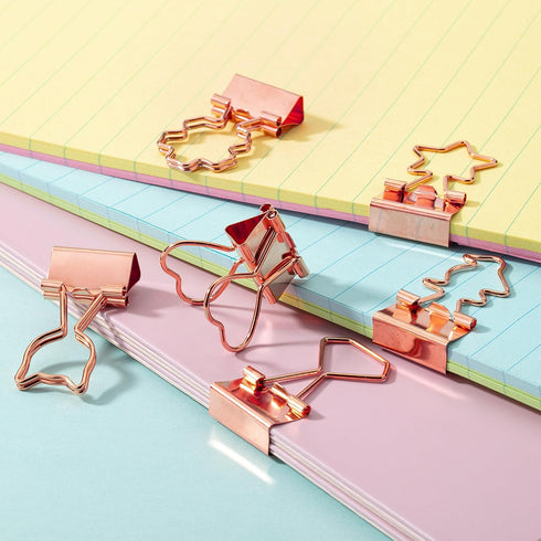 Mr. Pen Cute Binder Clips - 18 pcs in 6 Styles, Medium & Small Binder Clips for Office Supplies