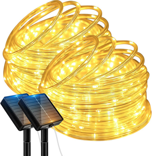btfarm 2 Pack Solar Rope Lights Outdoor, 120LED 46FT Solar String Lights