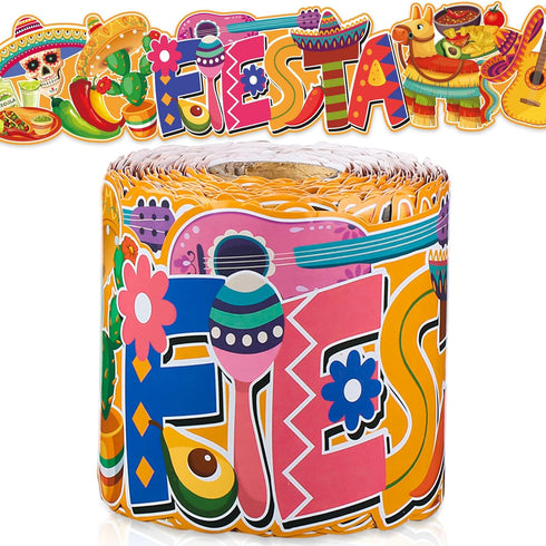 Mexican Fiesta Bulletin Board Border 68.9 Feet with Butterflies, Flowers, and Inspirational Cute Decor for Classroom