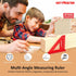 3.8 Mini 3D Multi-Angle Measuring Square Ruler, WT102A High Precision Hole Scribing Woodworking Tools, 0-90 Aluminum Alloy Carpenter Square Wood Working Tools, Carpenter Pencils 6 Refills.