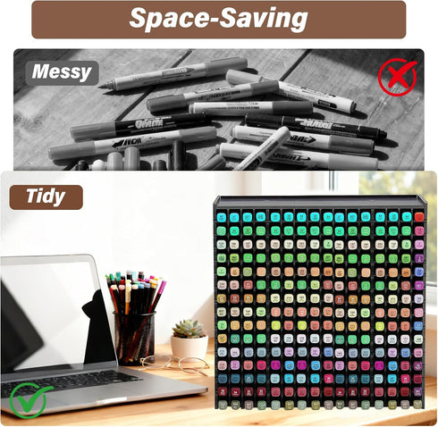 Yrangee Organizer,240-Slots Marker Marker Holder with Adjustable Divider, Desk Markers Storage Organizer for Pens