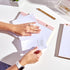 russell+hazel Riveted Paper Bloc Notepad, Blush with Gold Accents, Office Supplies, 10" x 7", 80 Sheets