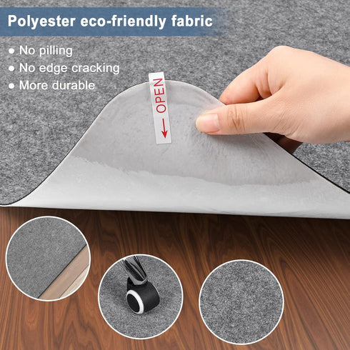 Placoot Office Chair Mat for Hardwood Floor, 55"x35" Computer Chair Mat, Desk Chair Mat, Large Anti-Slip Floor Protector for Home Office by Placoot