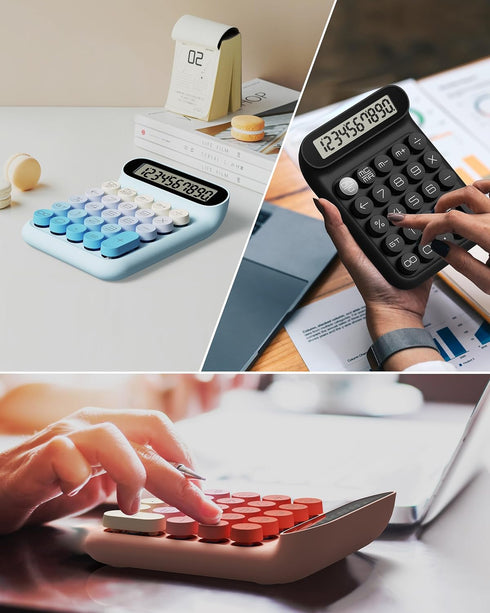 Mechanical Switch Calculator, JS05, Basic 10-Digit Desktop Calculator for Office, School, and Home Use.