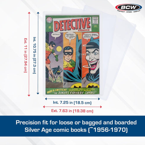 BCW Silver Age Comic Book Top Loaders 20 ct - Crystal Clear PVC, Protects Comics, Rigid Design, Double Pack