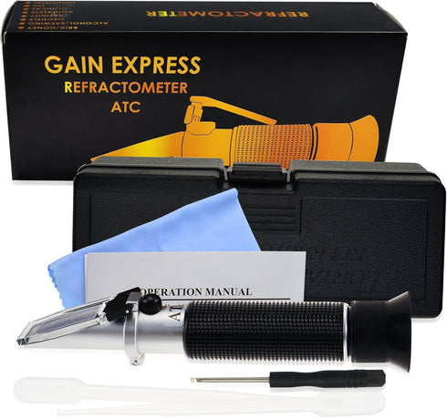Dual Scale Salinity Refractometer ATC 0-100ppt (0-10%) & 1.000-1.070 Specific Gravity, Portable Meter Tester