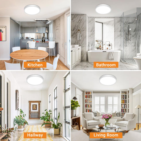 2Pack 9 Inch 18W, 2200LM, 0.7 Inch, 3000K-6500K Closet, slochi LED Flush Mount Ceiling Light Fixture, Super Slim