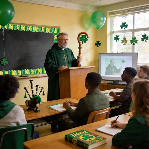 YUUIKLLE 69 Feet Shamrock Bookshelf Bulletin Board Borders St Patrick's Day Green Books Rolled Lucky Clover Gold Coin