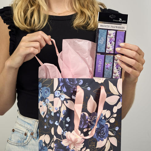 Christian Art Gifts Magnetic Scripture Bookmark Set of 6 for Women - Psalm 46:10