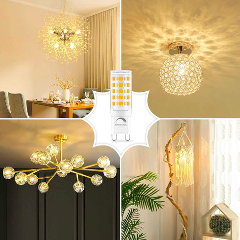 Sailstar G9 LED Bulb Dimmable, 2700K Soft Warm White, 6 Pack, T4 G9 4W Replacement for 40 Watts Halogen