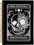Floral Skull Notebook, Goth Gothic Journal, Witchy Spiral Notebook 5.5x8.3, Goth Office Supplies, Kinda Emotion