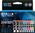 E-Z Ink 10 Pack Compatible Ink Cartridge Replacement for Canon PGI-220 PGI220 CLI-221 CLI221 for PIXMA MX860 MX870