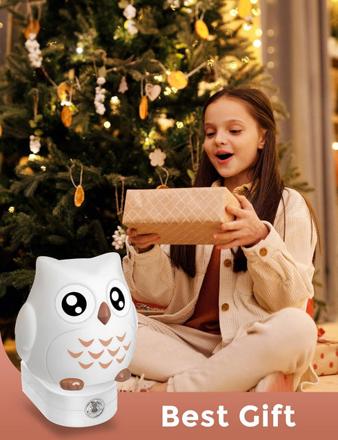 3D 8-Color 3000K, 3 L LOHAS LED Owl Night Light for Kids, Owl Night Light Plug in Wall, Dusk to Dawn Sensor