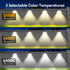 8 Pack, 3 3500K/4500K/6500K, IP66 TECKNET Solar Fence Lights Outdoor Modes Waterproof LED Deck Light, Dusk to Dawn