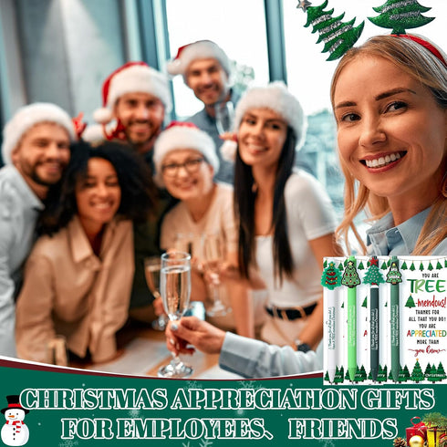 Sayglossy 48 Set Set Christmas Pen Bulk Christmas Appreciation Gifts for Employee Staff Coworker Xmas Tree
