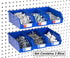 Pegboard Bins 3 Pack Extra Large Blue for Organizing Hardware, Accessories, Craft Room, Tool Shed