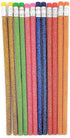 Sparkle Glitter Fun #2 Lead Pencils, 7.5" (48 Pack), 6 Glitter Colors: Yellow, Red, Pink, Green, Blue, Orange