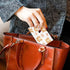 OTVEE Baby Tiger and Paw Print Pattern Business Card Holder Wallet Stainless Steel & Leather Pocket Business Card Case