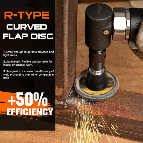 10PCS 2 Inch Curved Flap Disc Roll Lock Quick Change Sanding Discs, 1/4" Holder for Die Grinder, 80 Grit Metal