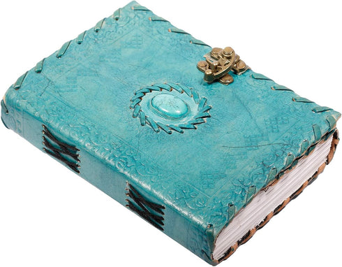 TUZECH Leather Journal, Large Handmade Bound Vintage Writing Notebook, 7 x 5 Inches, Gift for Art Sketchbook