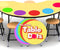 Table Dots Dry Erase Circles, 20 Pack for Classroom Teachers, 12" PVC, 5 Colorful Stickers, Removable Desktop Whiteboard